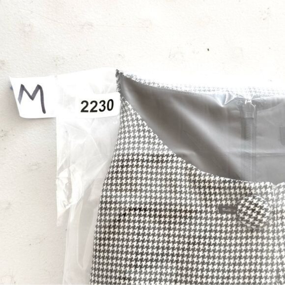 J Crew Wool Sleeveless Sheath Dress Black and White Herringbone Button 6 - Picture 10 of 11